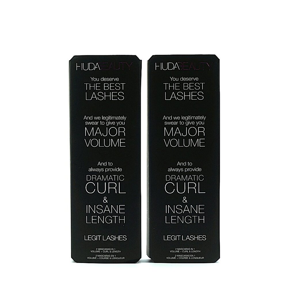 Huda Beauty Legit Lashes Mascara 0.05oz x4 (2 Boxes) Double-Ended NEW